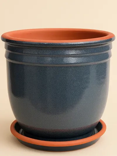 Antrasit Sırlı Saksı No 6 Ø35cm - Saksilar - Lalezar Botanik