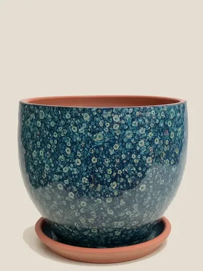 Mavi Tonları Sırlı No 4 Ø27cm - Saksilar - Lalezar Botanik