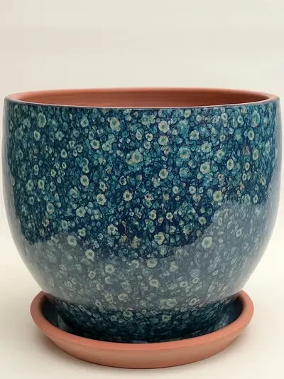 Mavi Tonları Sırlı No 6 Ø35cm - Saksilar - Lalezar Botanik
