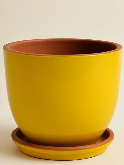 Sarı Sırlı Saksı No 6 Ø35cm - Saksilar - Lalezar Botanik