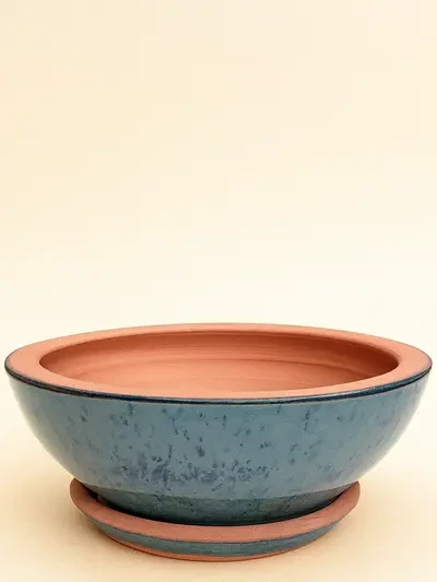 Yayvan Lacivert Sırlı Ø26cm - Saksilar - Lalezar Botanik