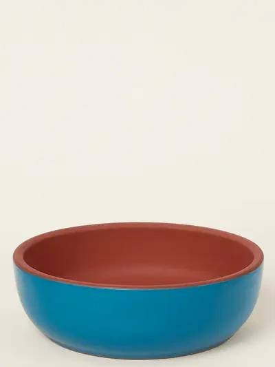 Yayvan Sırlı Saksı Mavi Ø21cm - Saksilar - Lalezar Botanik