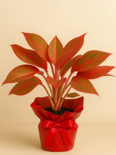 Aglaonema Crete Hediye Paketli Aglaonema Crete Hediye Paketli -  Salonofisbitkileri - Lalezar Botanik