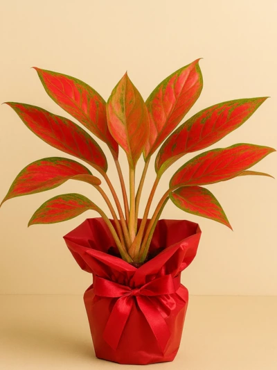 Aglaonema Red Star Hediye Paketli Aglaonema Red Star Hediye Paketli -  Salonofisbitkileri - Lalezar Botanik
