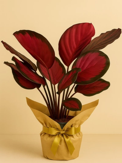Calathea Picturata Crimson Dua Çiçeği Hediye Paketli Calathea Picturata Crimson Dua Çiçeği Hediye Paketli -  Salonofisbitkileri - Lalezar Botanik