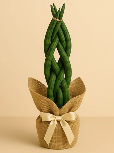 Örgülü Sansevieria Paşa Kılıcı Hediye Paketli Örgülü Sansevieria Paşa Kılıcı Hediye Paketli -  Salonofisbitkileri - Lalezar Botanik