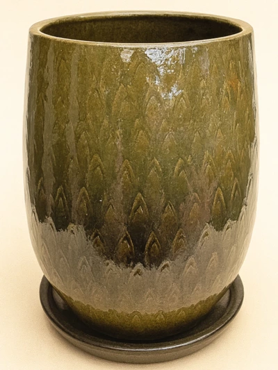 Yeşil Çift Sırlı 26 Cm4 -  Saksilar - Lalezar Botanik