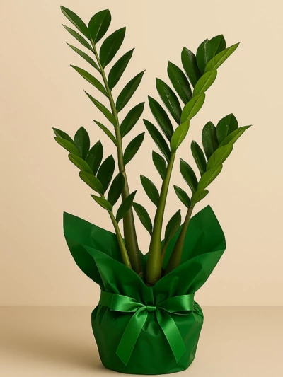 Zamia Zamioculcas 50 cm Hediye Paketli Zamia Zamioculcas 50 cm Hediye Paketli -  Salonofisbitkileri - Lalezar Botanik