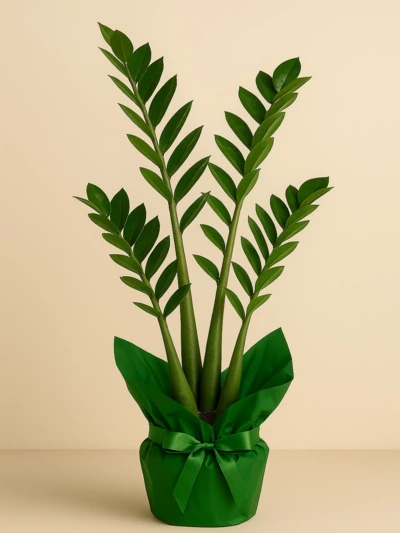 Zamia Zamioculcas 90 cm Hediye Paketli Zamia Zamioculcas 90 cm Hediye Paketli -  Salonofisbitkileri - Lalezar Botanik