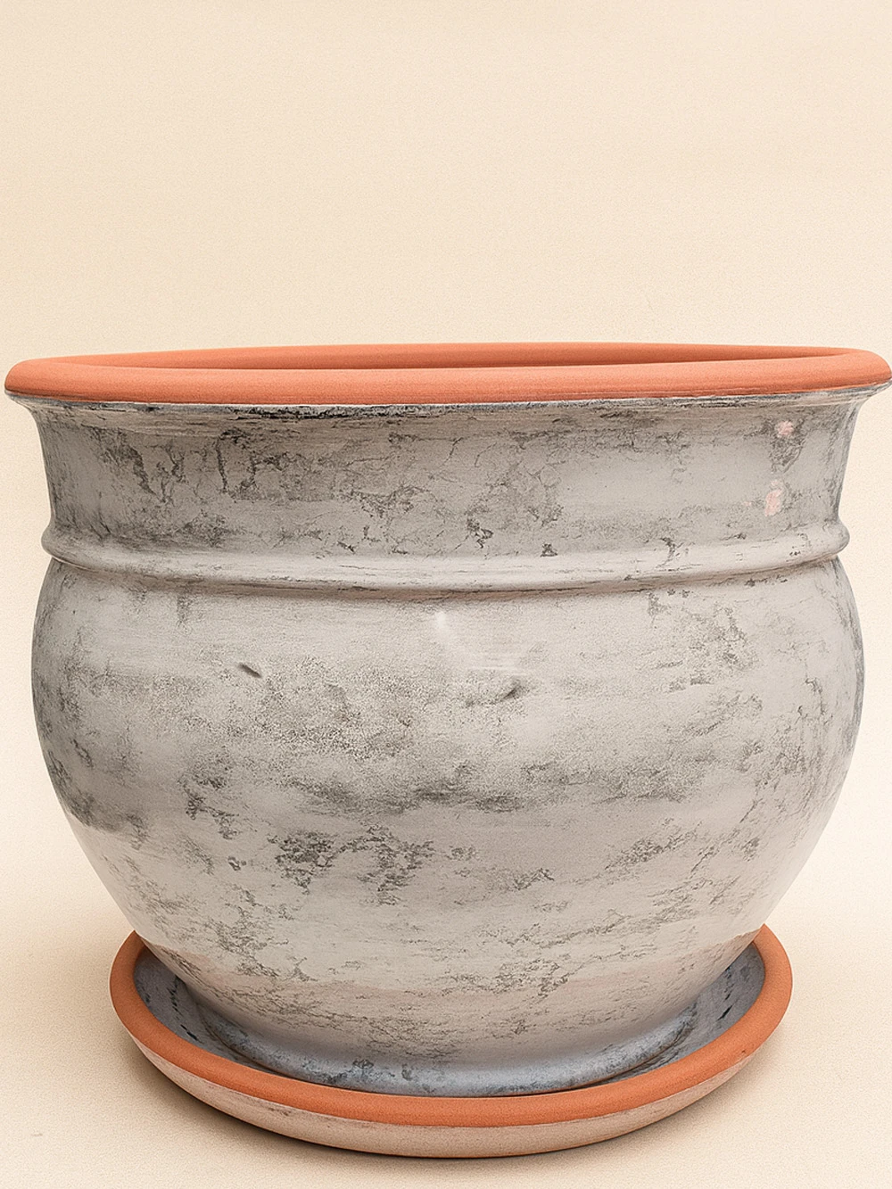 Beyaz Mermer Sırlı No 6 Ø35cm - Saksilar - Lalezar Botanik