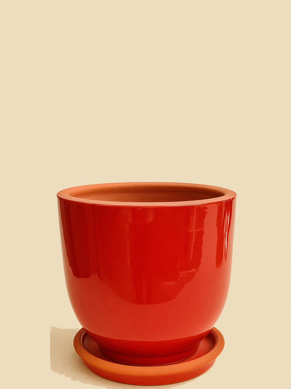 Kırmızı Sırlı Saksı No 2 Ø20cm - Saksilar - Lalezar Botanik
