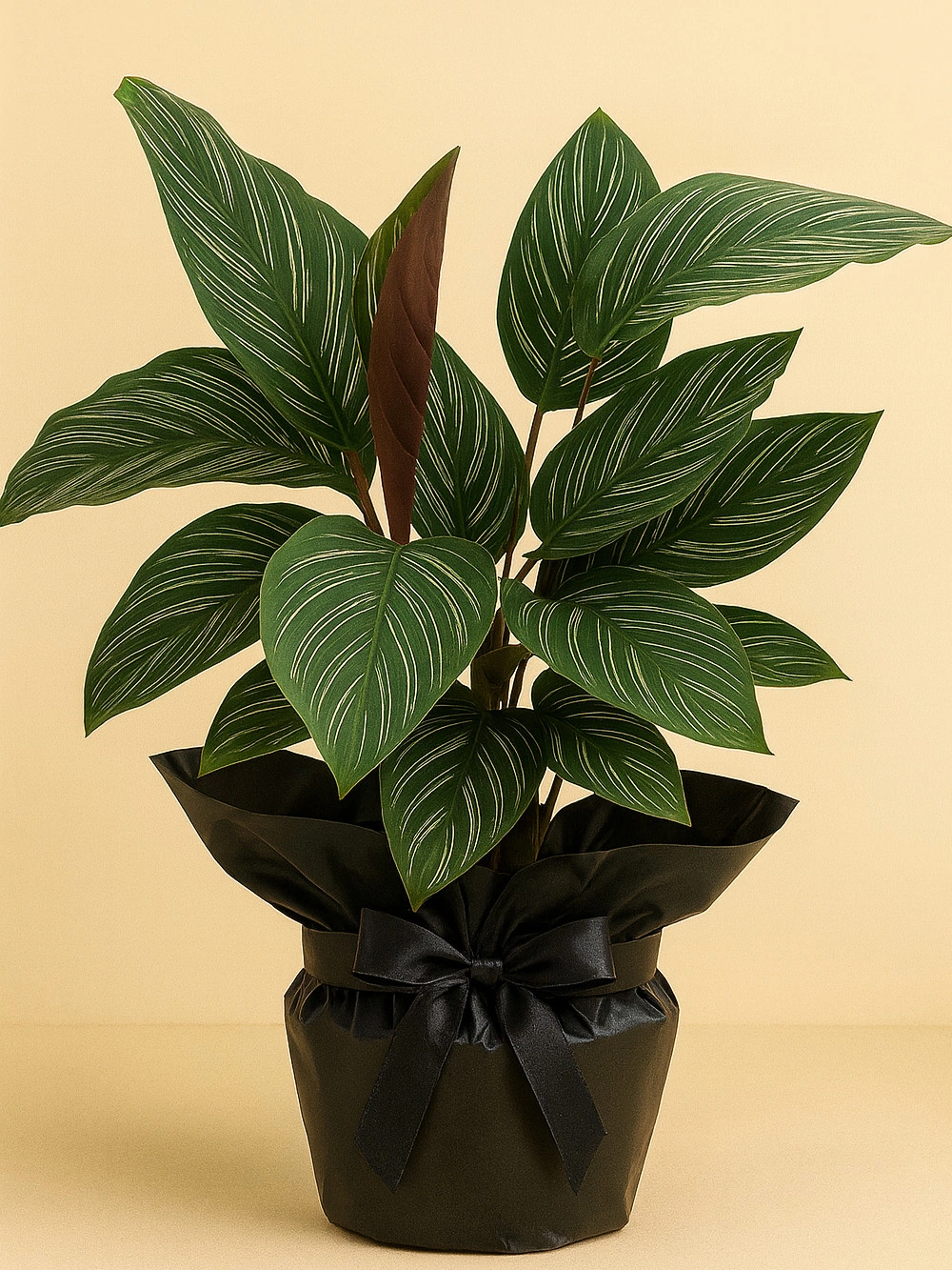 Calathea Sanderiana Dua Çiçeği Hediye Paketli Calathea Sanderiana Dua Çiçeği Hediye Paketli - salon-ofis-bitkileri - Lalezar Botanik
