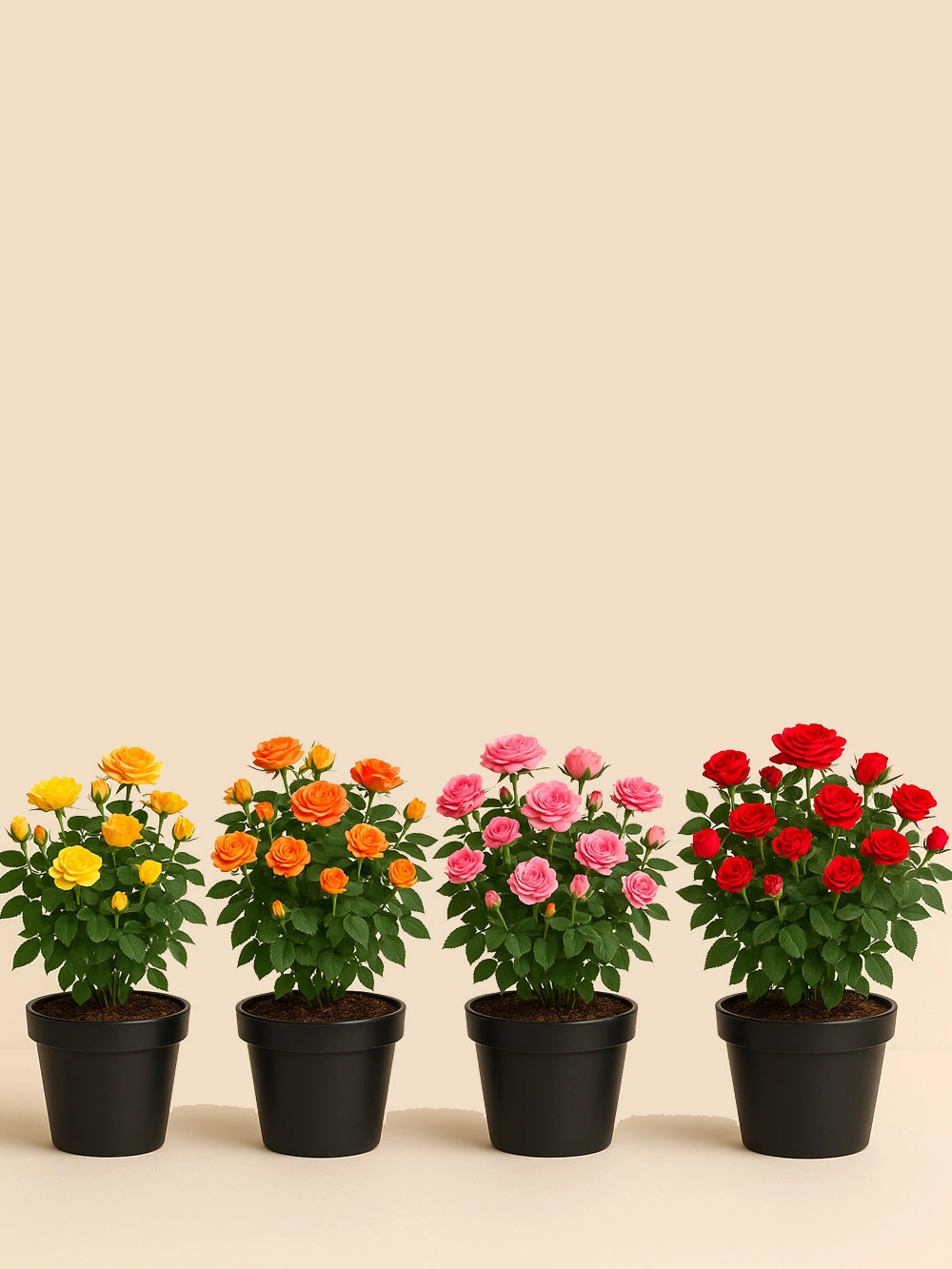 Gül Rosa Renkli 4 Lü Set 25-30cm - salon-ofis-bitkileri - Lalezar Botanik