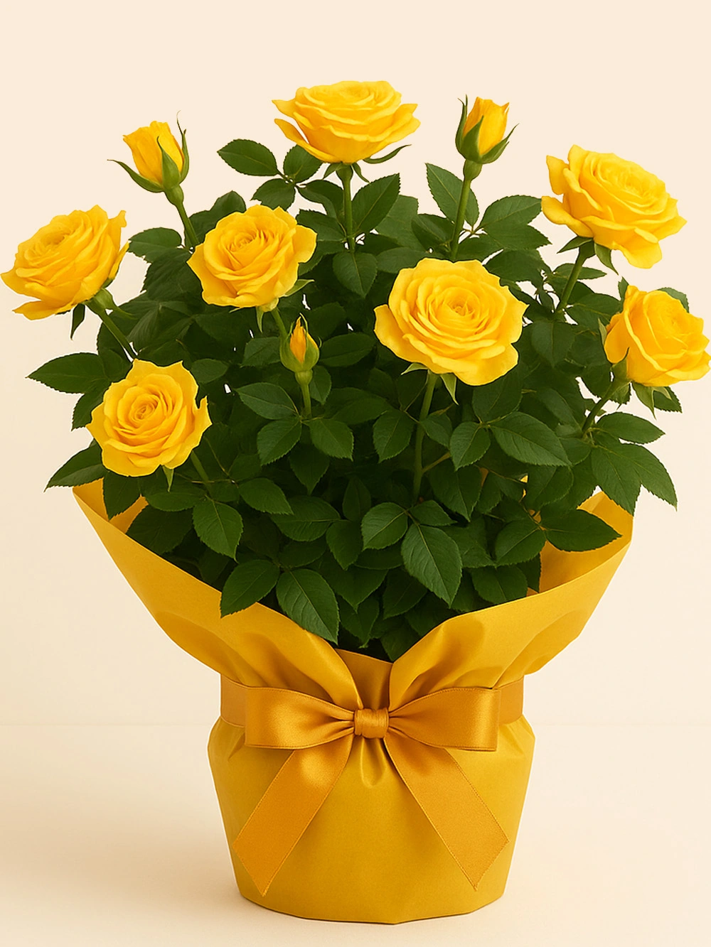 Gül Rosa Sarı Hediye Paketli 25-30cm Gül Rosa Sarı Hediye Paketli 25-30cm - salon-ofis-bitkileri - Lalezar Botanik