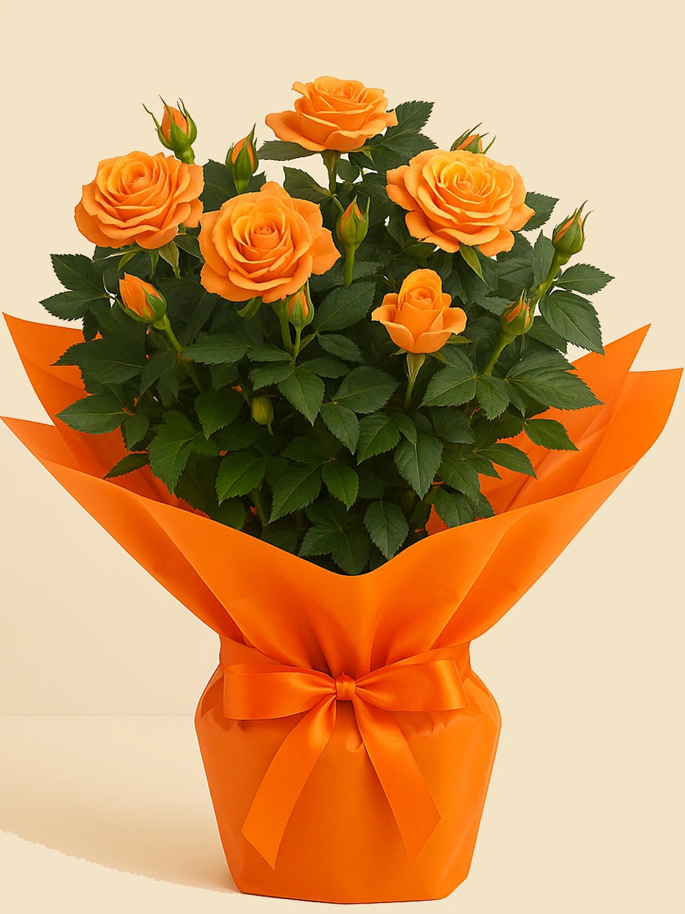 Gül Rosa Turuncu Hediye Paketli 25-30cm Gül Rosa Turuncu Hediye Paketli 25-30cm - salon-ofis-bitkileri - Lalezar Botanik