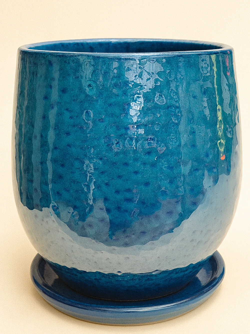 Mavi Çift Sırlı 26 Cm - saksilar - Lalezar Botanik