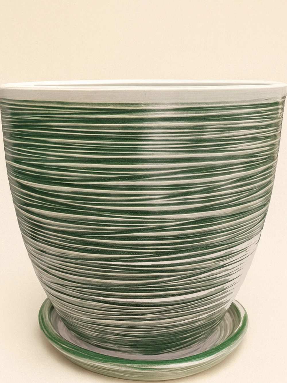 Yeşil Çizgili Sırlı 46 Cm - saksilar - Lalezar Botanik