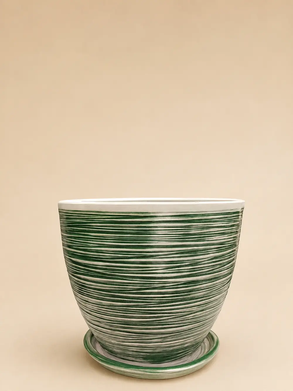 Yeşil Çizgili Sırlı No 2 Ø20cm