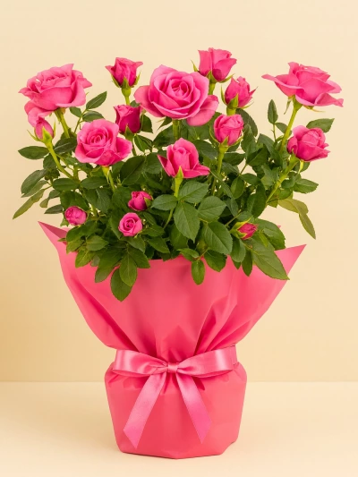 Gül Rosa Pembe Hediye Paketli 25-30cm