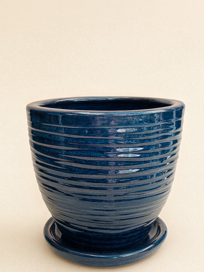 Lacivert Çizgili Çift Sırlı No 4 Ø27cm