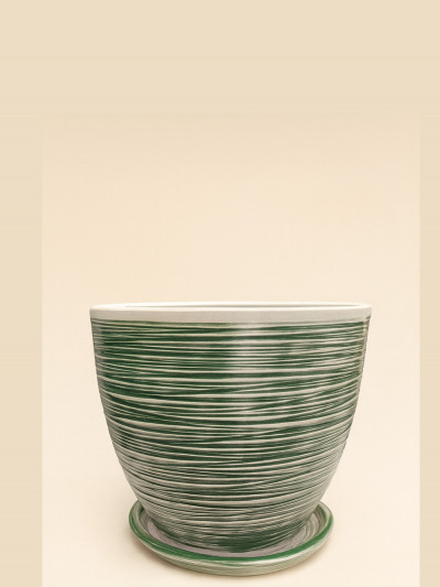 Yeşil Çizgili Sırlı No 2 Ø20cm