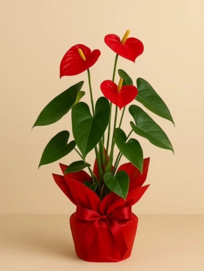 Antoryum Kırmızı Hediye Paketli