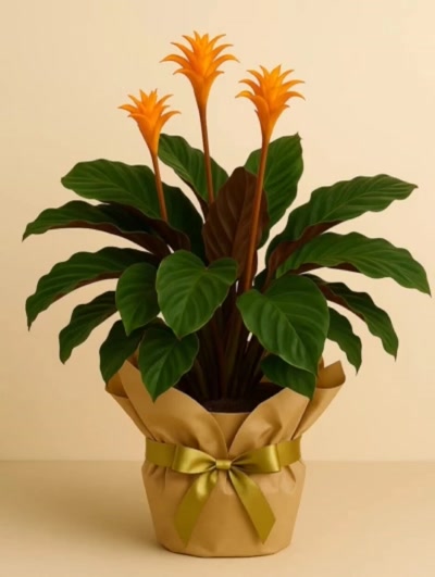 Calathea Crocata Dua Çiçeği Hediye Paketli