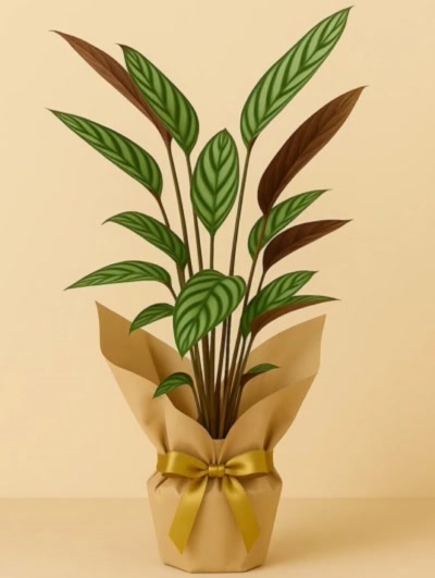 Calathea Ctenanthe Dua Çiçeği Hediye Paketli