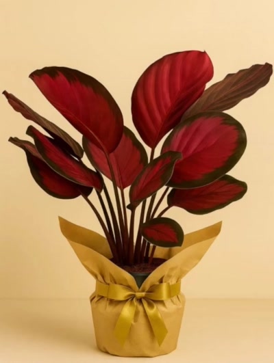 Calathea Picturata Crimson Dua Çiçeği Hediye Paketli