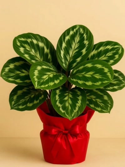 Calathea Roseopicta Medallion Dua Çiçeği Hediye Paketli