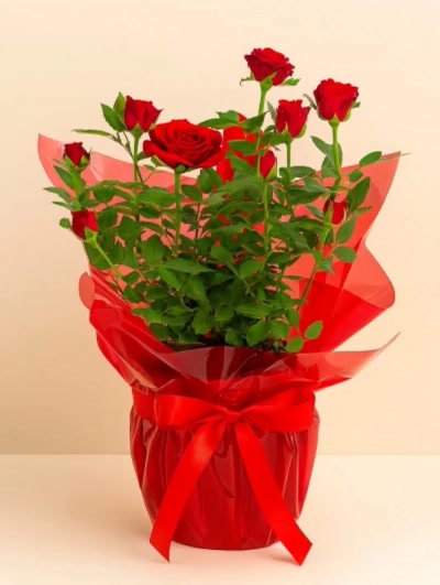 Gül Rosa Kırmızı 20-30cm Hediye Paketli