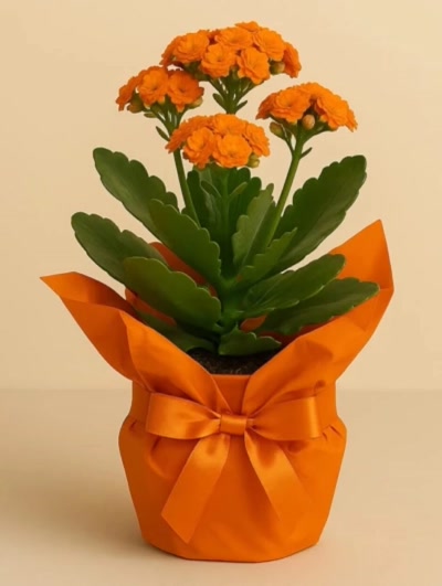 Kalanchoe Turuncu Hediye Paketli 25-30cm